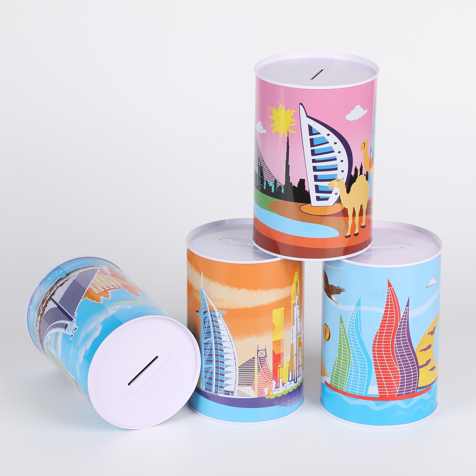 Customized Any Size Can Be Printed Logo Any Pattern Color Tinplate Piggy Bank Activity Gifts