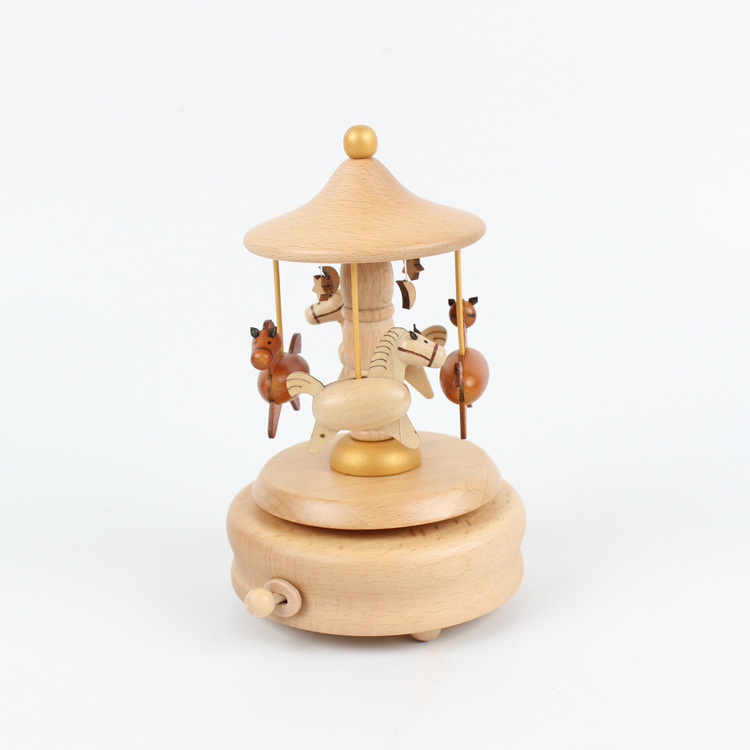 Creative Rotational Trojan Music Box Music Box Wooden Sky City Birthday Gift for Girls Practical Gift for Girlfriend Creative Rotational Trojan Music Box Music Box Wooden Sky City Birthday Gift for Girls Practical Gift for Girlfriend