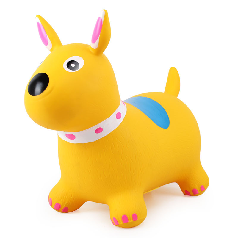 Kindergarten Children&#039;s Mount Inflatable Leather Trojan Horse Jumping Horse Jumping Dog Extra Large Thickened Painted Dog Pet Toy