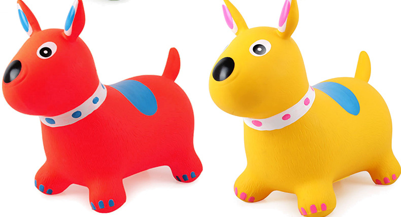 Kindergarten Children's Mount Inflatable Leather Trojan Horse Jumping Horse Jumping Dog Extra Large Thickened Painted Dog Pet Toy