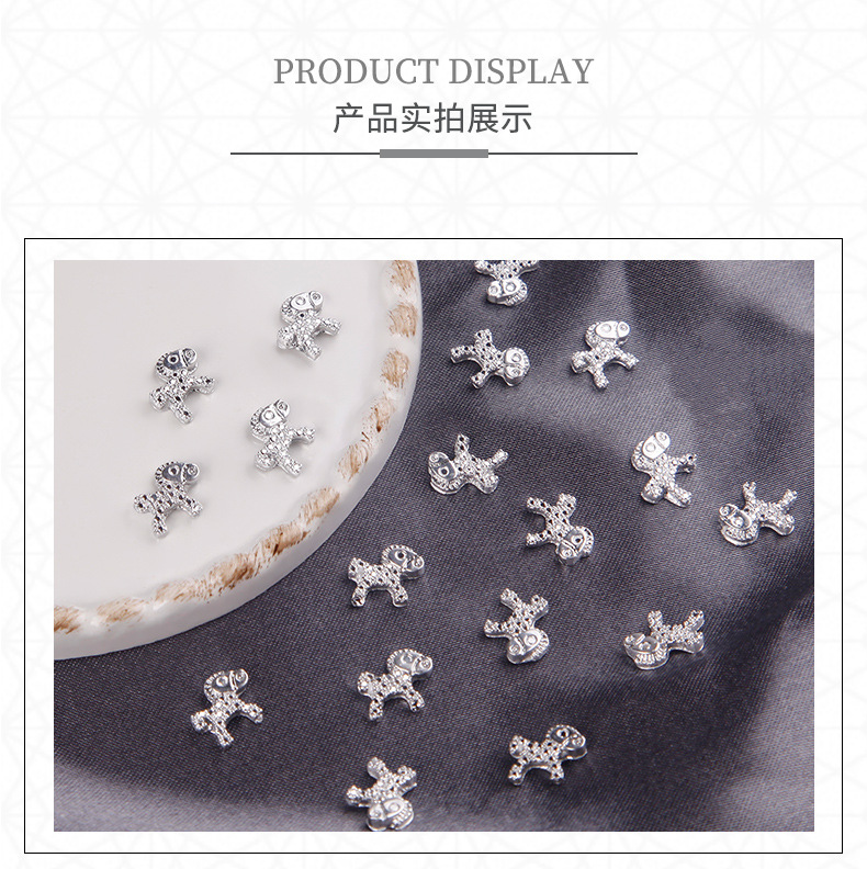 Cross-Border Hot Sale Trojan Manicure Jewelry Flat Bottom Resin Drill DIY Nail Rhinestone Nail Beauty Accessories Factory Direct Supply