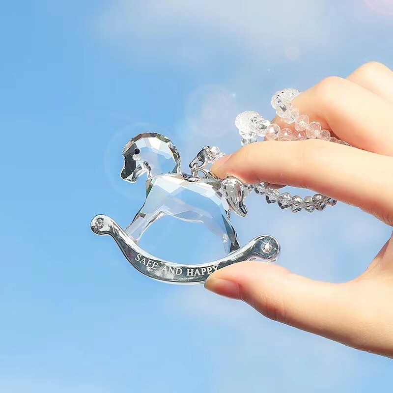 Crystal Pendant Creative Trojan Car Accessories Rearview Mirror Pendant Car Lady Car Hanging Cute Interior Decorations