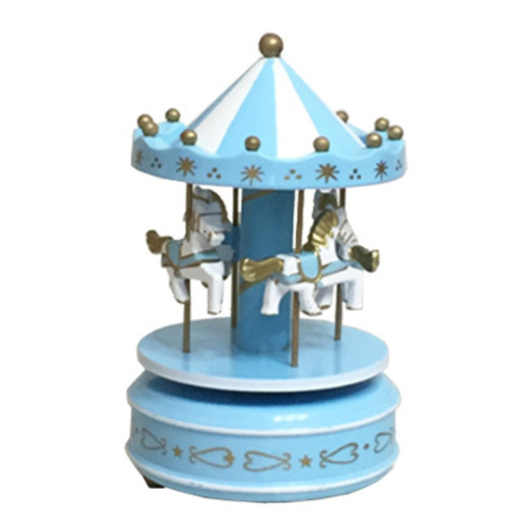 Romantic Music Box Cake Decorative Ornaments Carousel Music Box Birthday Gift Children&#039;s Toy Trojan Ornaments