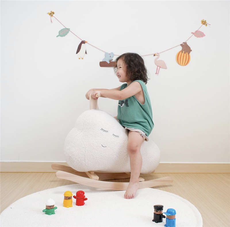Korean Ins Children's Toy Trojan Baby Rocking Horse Solid Wood Adult Sitting Trojan Korean Ins Children's Toy Trojan Baby Rocking Horse Solid Wood Adult Sitting Trojan