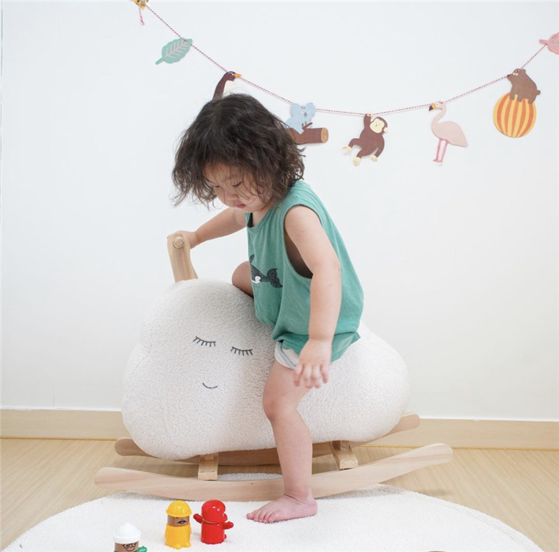 Korean Ins Children's Toy Trojan Baby Rocking Horse Solid Wood Adult Sitting Trojan Korean Ins Children's Toy Trojan Baby Rocking Horse Solid Wood Adult Sitting Trojan