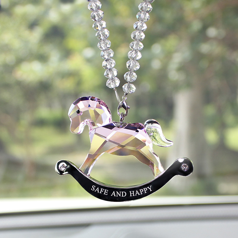 New Car Pendant Crystal Trojan High-End Car Accessories Star Rearview Mirror Pendant Pendant Cute Jewelry New Car Pendant Crystal Trojan High-End Car Accessories Star Rearview Mirror Pendant Pendant Cute Jewelry