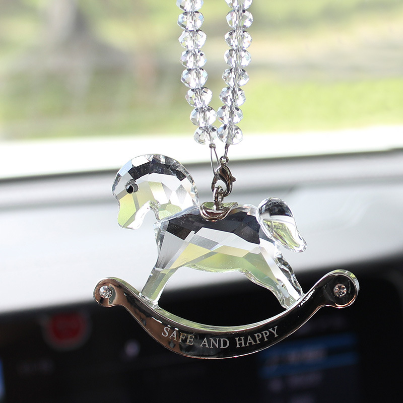 New Car Pendant Crystal Trojan High-End Car Accessories Star Rearview Mirror Pendant Pendant Cute Jewelry New Car Pendant Crystal Trojan High-End Car Accessories Star Rearview Mirror Pendant Pendant Cute Jewelry