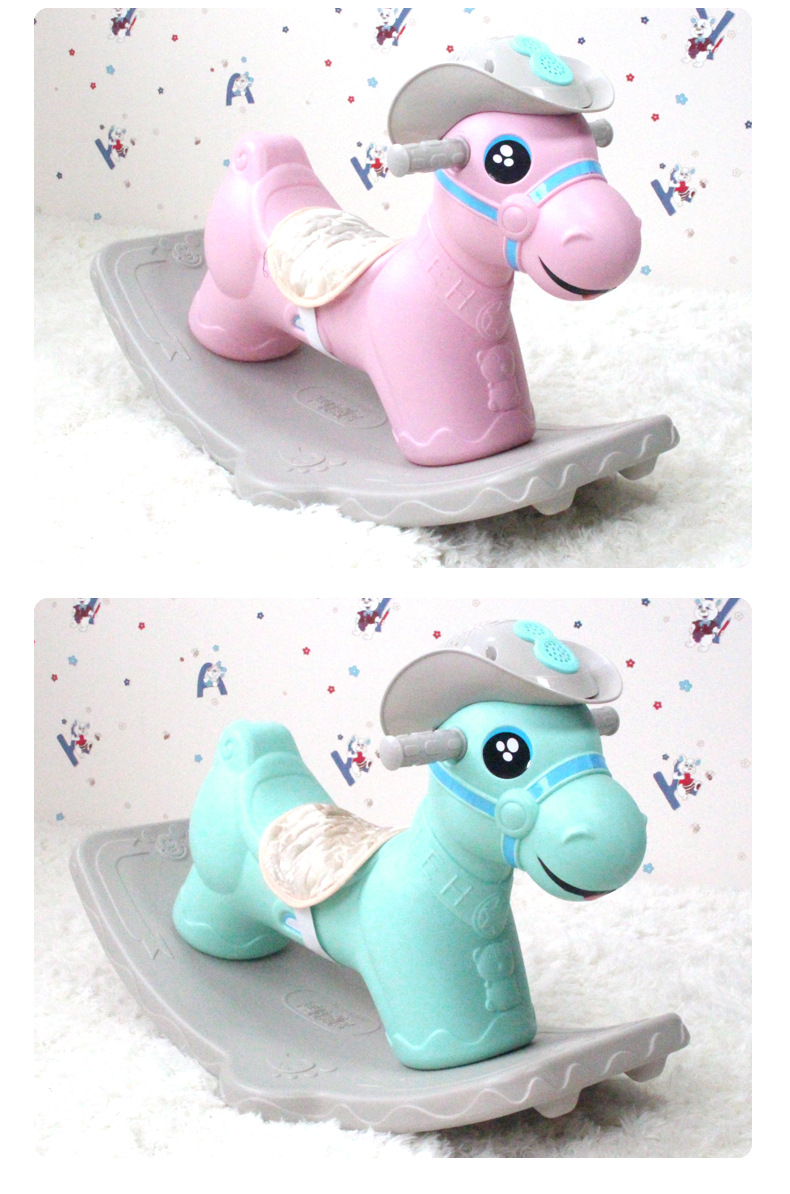 Children's Gift Toys Rocking Horse Western Cowboy Environmental Protection Plastic 1-6 Years Trojan Children's Gift Toys Rocking Horse Western Cowboy Environmental Protection Plastic 1-6 Years Trojan