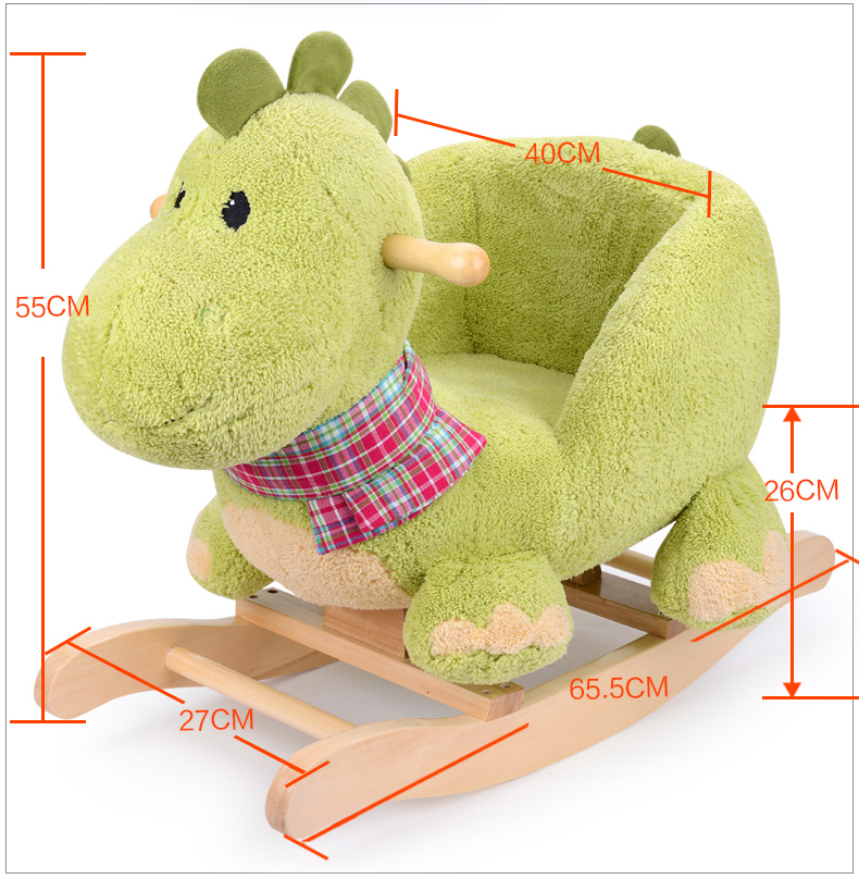 Children's Small Wooden Horse Solid Wood Rocking Horse Toys Toy for One Year Old Baby One-Year-Old Trojan