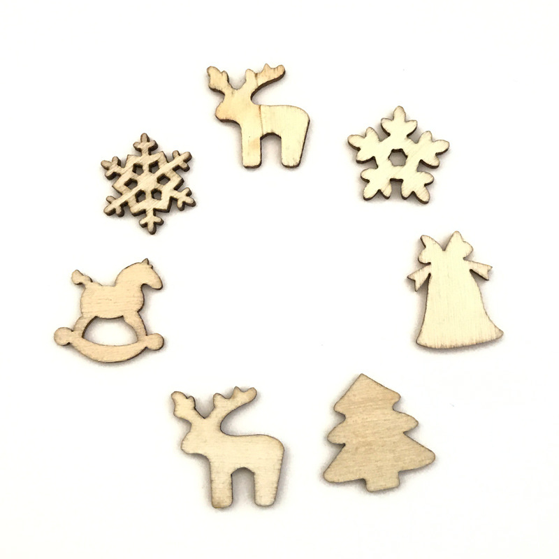 Spot Christmas Cartoon Snowflake Wood Slice Christmas Tree Christmas Trojan Deer DIY Handmade Accessories 100 Pcsbag Spot Christmas Cartoon Snowflake Wood Slice Christmas Tree Christmas Trojan Deer DIY Handmade Accessories 100 Pcsbag