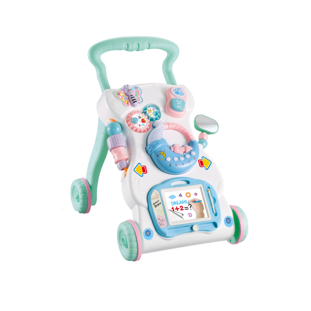 Infant Baby Walker Baby Carriage Music Baby Walker Adjustable Speed Anti-Rollover Baby Kids Bike Toy