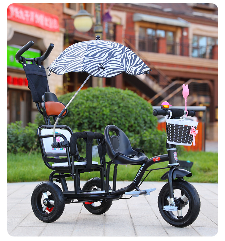Double Children Tricycle Baby Bicycle Twin Trolley Baby Two-Child Stroller Large Size 1-3-6Baby Bike Double Children Tricycle Baby Bicycle Twin Trolley Baby Two-Child Stroller Large Size 1-3-6Baby Bike