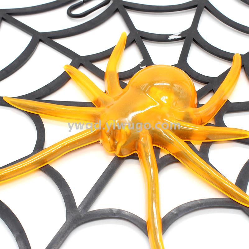 ZD Halloween Decoration Props Bar Arrangement Articles Luminous Jump Light Plastic Spider Web Luminescent Spider Spider Web Net Light