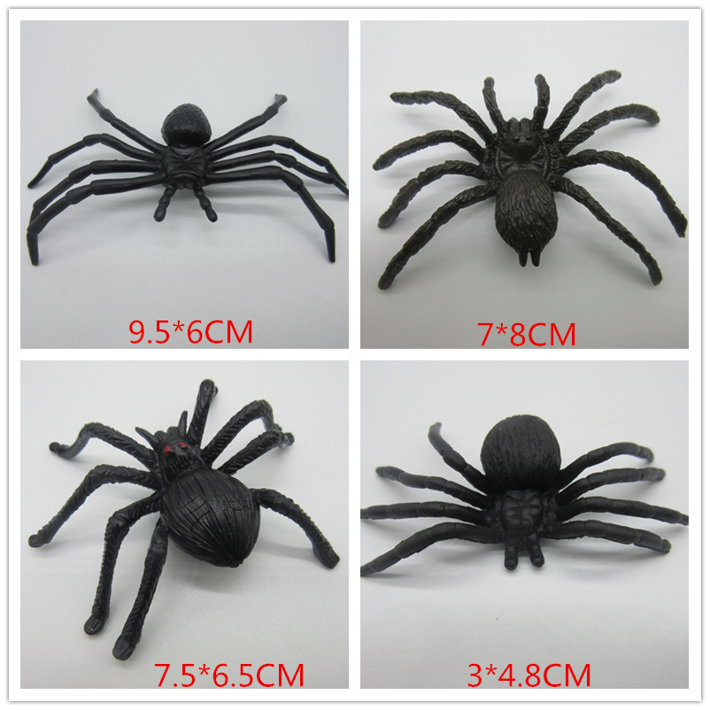 Fake spider halloween spider plastic spider 12 styles can be mixed amazon cross-border toys
