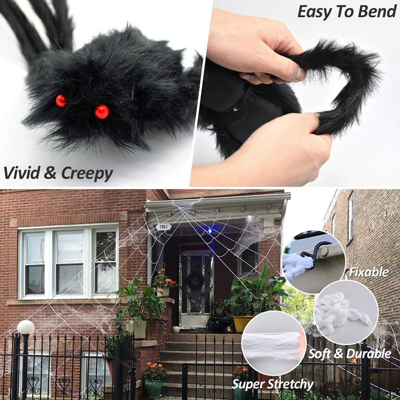 Decoration Props Funny Funny Plush Spider Haunted House Bar Mall Secret Room Horror Scene Layout Plastic Spider