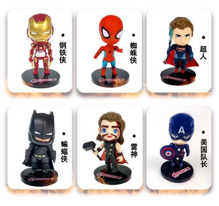 Cross-Border Scenic Spot Special Q Version Plastic Decorative Cake Decoration Avengers Spider Man Children Decoration Supplies