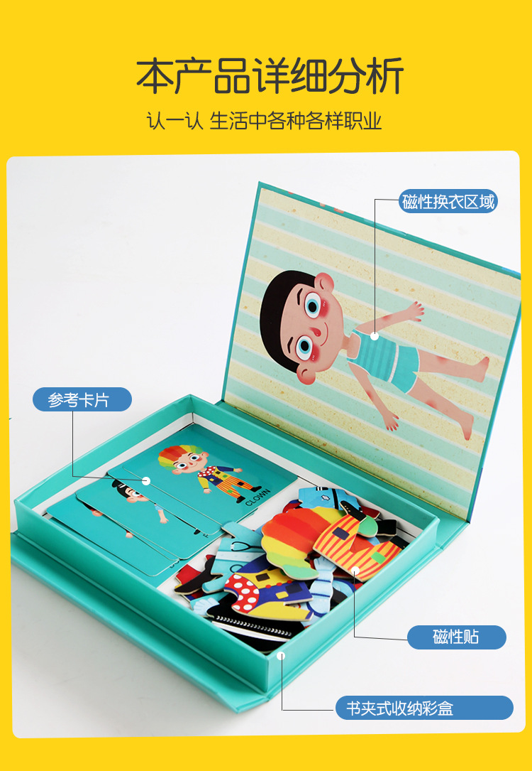 Wooden Children's Mental Exercise Sticker Magnetic Professional Dressing Puzzle Wooden Enlightening Early Education Toy Intelligence 3-6 Years Old Baby Wooden Children's Mental Exercise Sticker Magnetic Professional Dressing Puzzle Wooden Enlightening Early Education Toy Intelligence 3-6 Years Old Baby