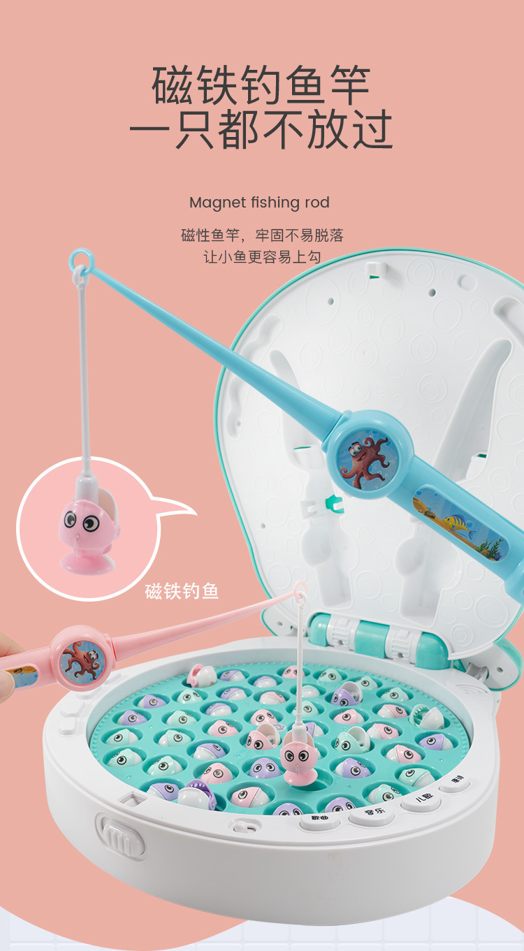 Fishing Toys Suit Upgrade with Balance Electric Magnetic Fishing Toy Hippo Storage Magnetic Toy Fishing Toys Suit Upgrade with Balance Electric Magnetic Fishing Toy Hippo Storage Magnetic Toy