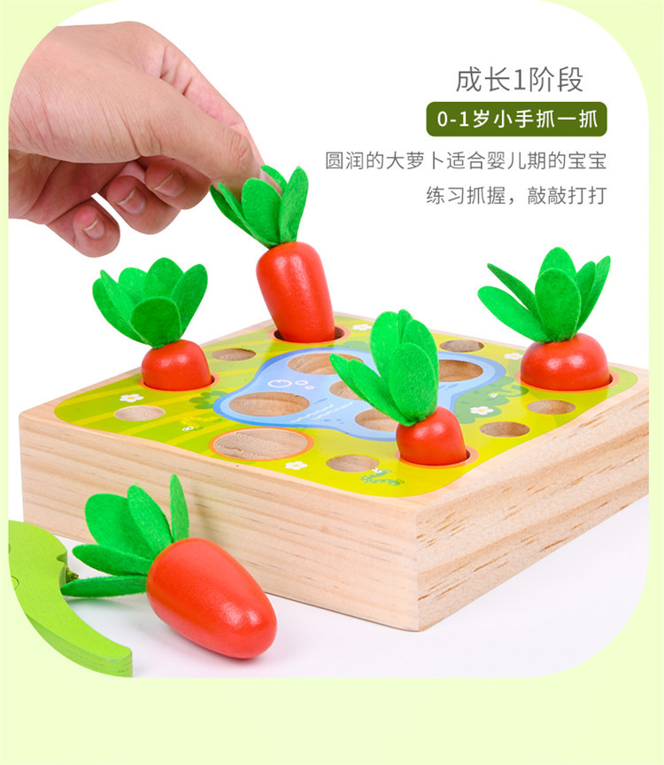 magnetic fishing toy baby puzzle early education puzzle catch insects catch insects pull radish parent child interaction