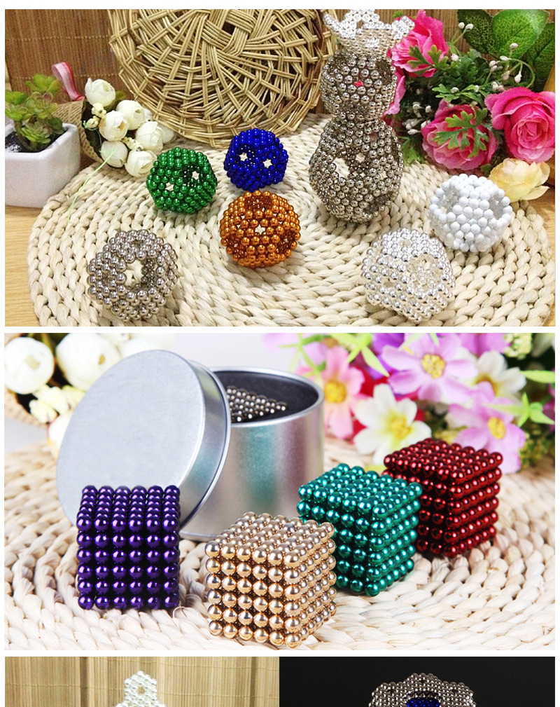  Fancy Toy Color Buck Ball 5mm216 3mm Magnetic Ball Relaxation Creative DIY Gift
