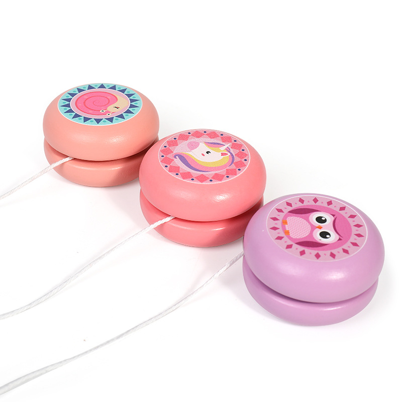 YOYO Ball Cute Wood Yo-Yo Children&#039;s Cartoon Animal Cyclotron Yo-Yo Ball Kindergarten Educational Classic Nostalgic Toy
