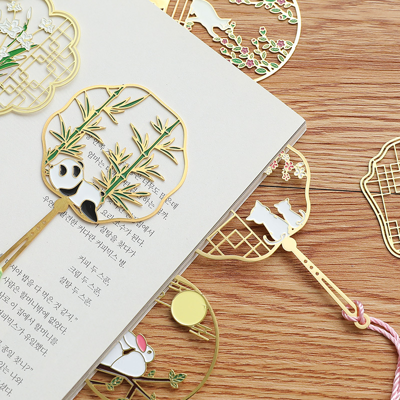 Shangpai Exquisite Hollow out Creative Brass Metal Vein Bookmark Cultural Creative Small Gift Souvenir Complex Classical Chinese Style