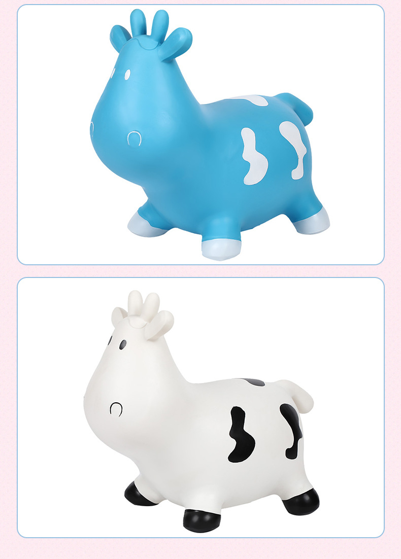 Children's Music Painted Jumping Cow PVC Thickened Explosion-Proof Inflatable Horse Riding Indoor Drop-Resistant Children's Inflatable Toy