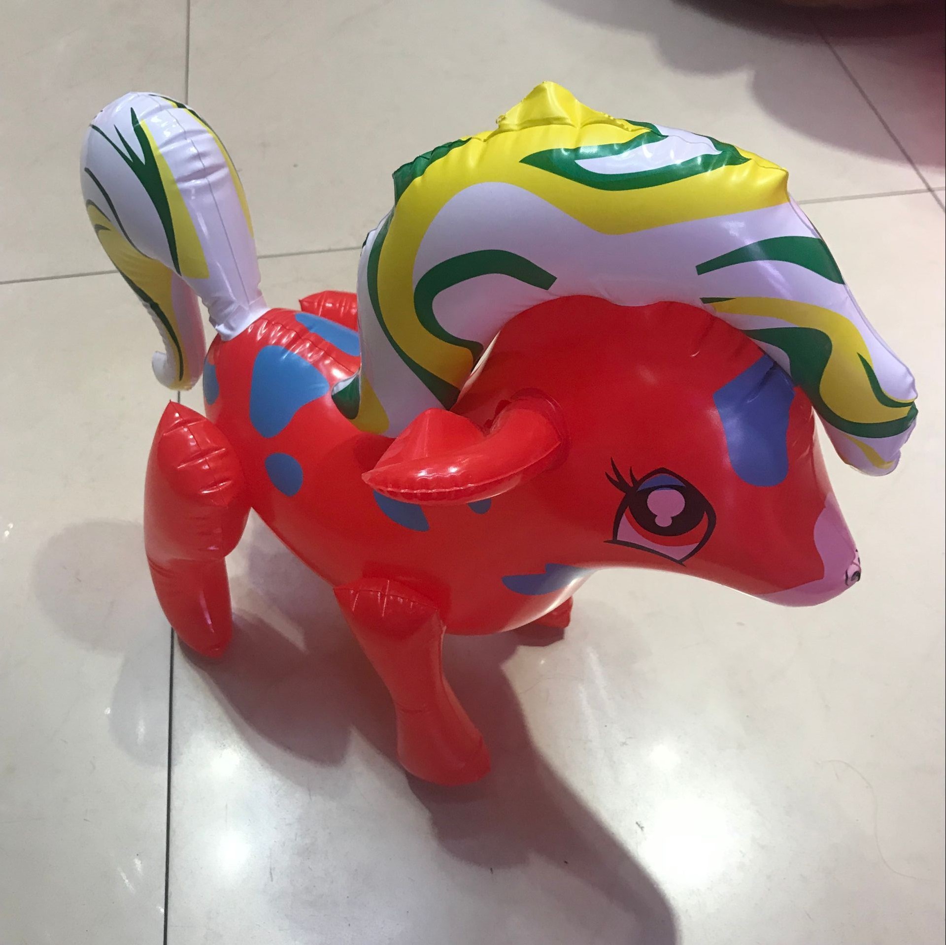 Factory Direct Sales Inflatable Horse Wholesale Custom Inflatable Rainbow Horse Red Inflatable Simulation Horse Children's Toys