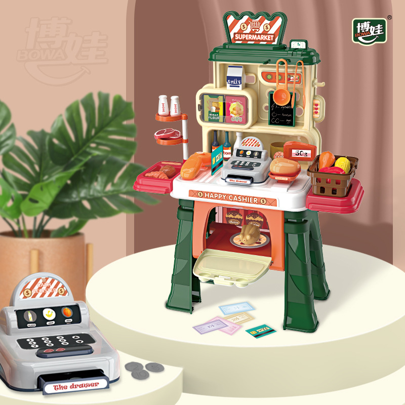 Bowa Children role play toys Simulation Supermarket Shopping Dessert Table Set Parent-Child Play House Toys 8135 Bowa Children role play toys Simulation Supermarket Shopping Dessert Table Set Parent-Child Play House Toys 8135