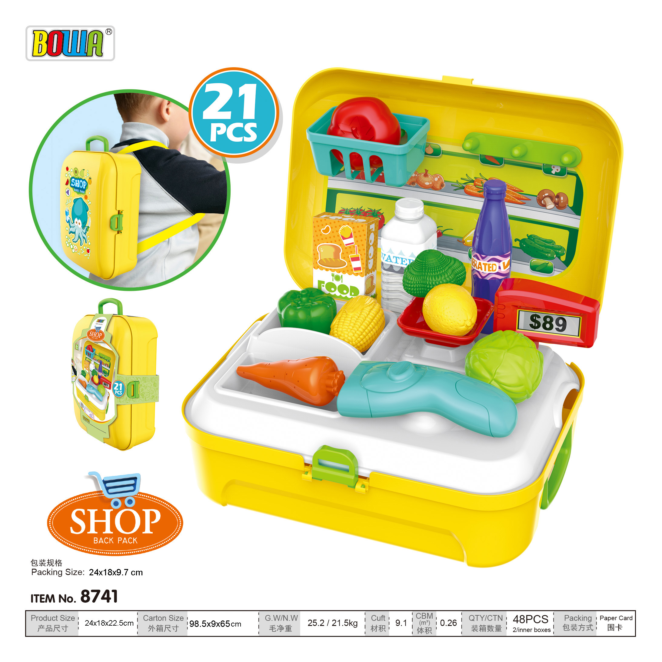 Children Play House Girl Medical Equipment Kitchenware Dressing Beauty Pet Backpack Schoolbag