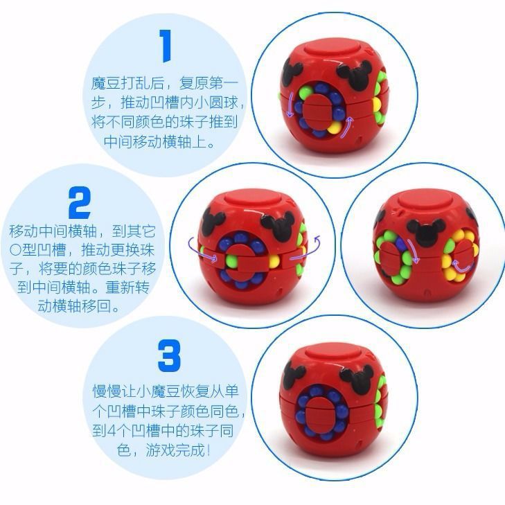 Children's Educational Mental Development Toy Hamburger Cube Hand Spinner Little Magic Bean TikTok Adult Pressure Reduction Artifact
