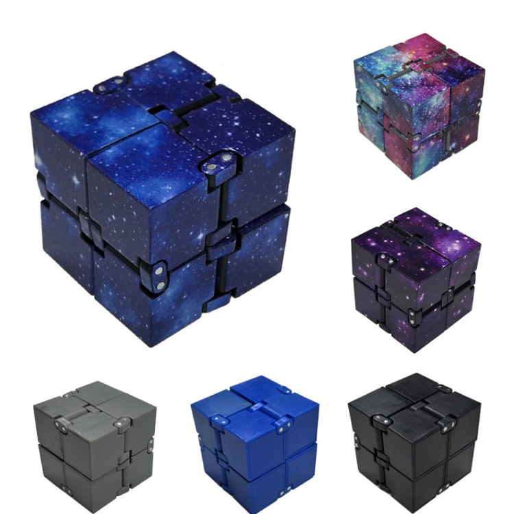 Cross-Border Creative Fingertip Starry Sky Infinite Cube Second Generation Pocket Flip Square Handheld Toy Water Transfer Magic Cube