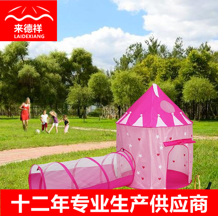 In Stock Wholesale Children&#039;s Tent Indoor Toy Play House Folding Luminous Yurt Two-Piece Princess Castle