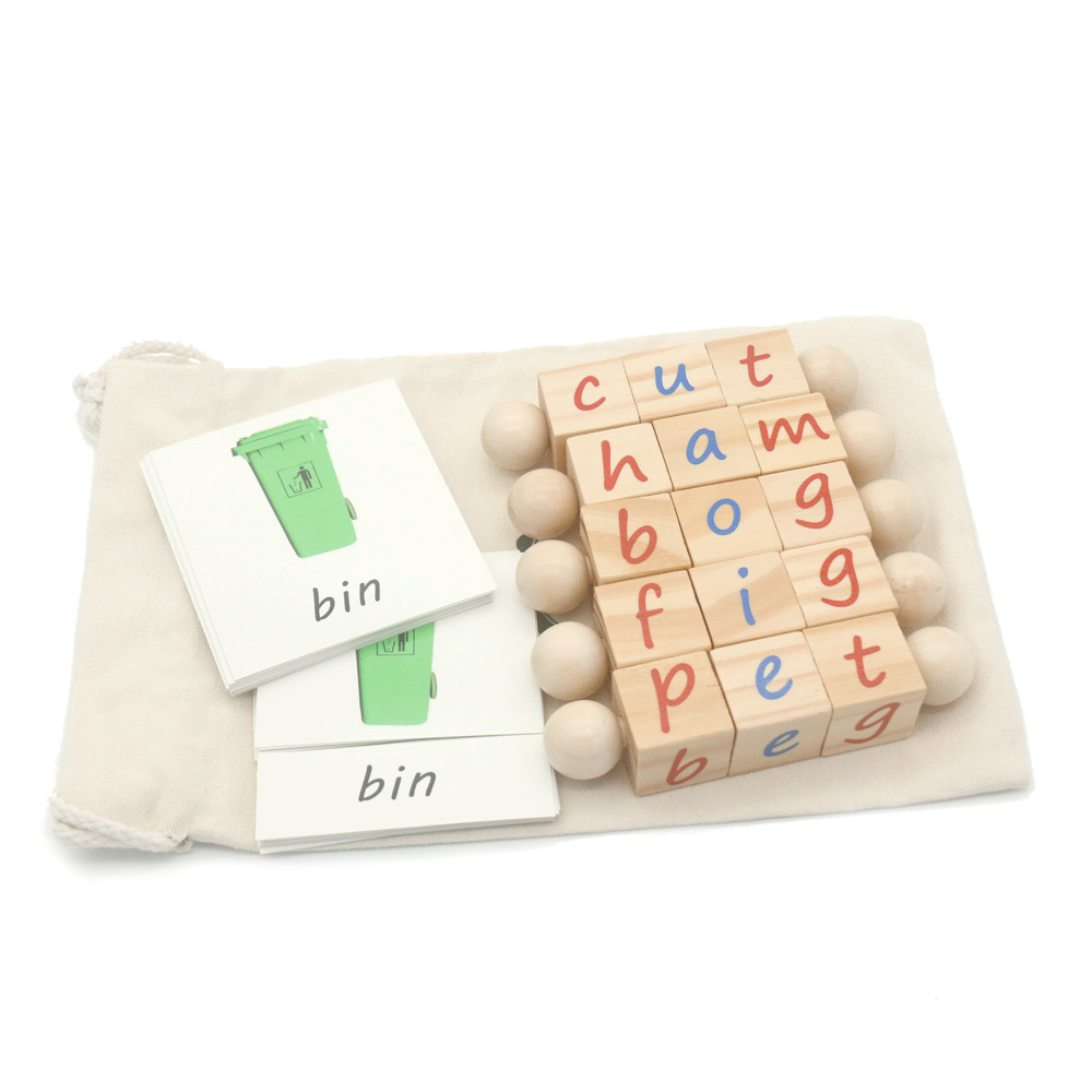 Montessori Alphabet Cube Teaching Aids Pinyin English Spelling Reading Card Amazon Magic Cube