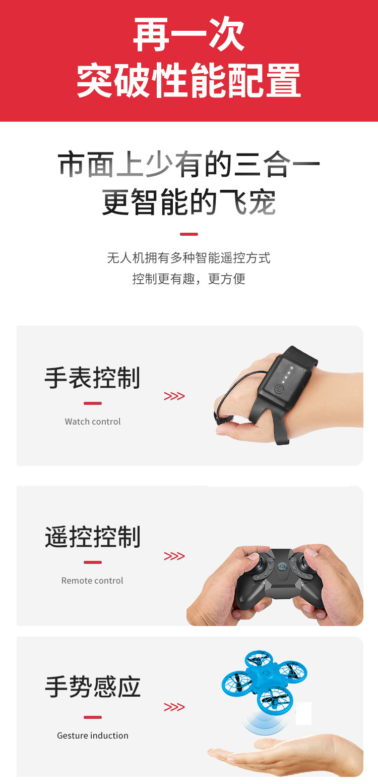X10 Four-Side Infrared Obstacle Avoidance Four-Axis Aircraft Hand Throw UAV Gesture Sensor Remote Control Aircraft Airplane Model Toy