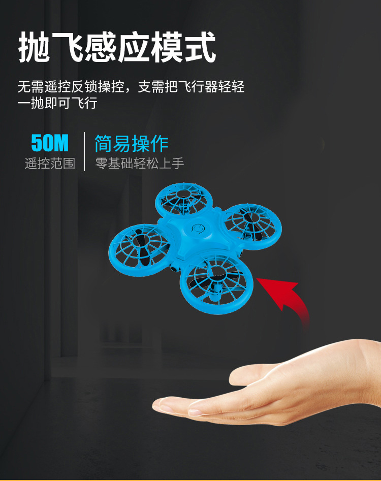 X10 Four-Side Infrared Obstacle Avoidance Four-Axis Aircraft Hand Throw UAV Gesture Sensor Remote Control Aircraft Airplane Model Toy