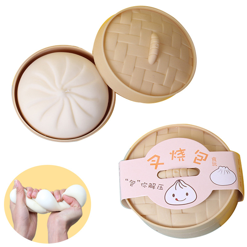 Vent Steamed Stuffed Bun New Steamer Decompression Simulated Bun Model Toy Large Steamed Stuffed Bun Slow Rebound Pressure Reduction Toy Wholesale