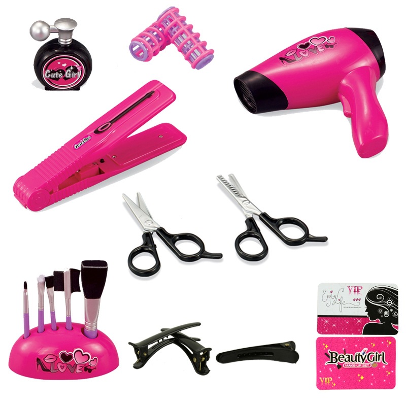 Amazon Play House Half-Length Doll Set Comb Hair Makeup Hair Dryer Hairdressing Simulation Model Toy Wholesale