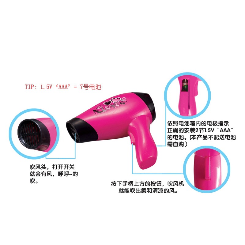 Amazon Play House Half-Length Doll Set Comb Hair Makeup Hair Dryer Hairdressing Simulation Model Toy Wholesale