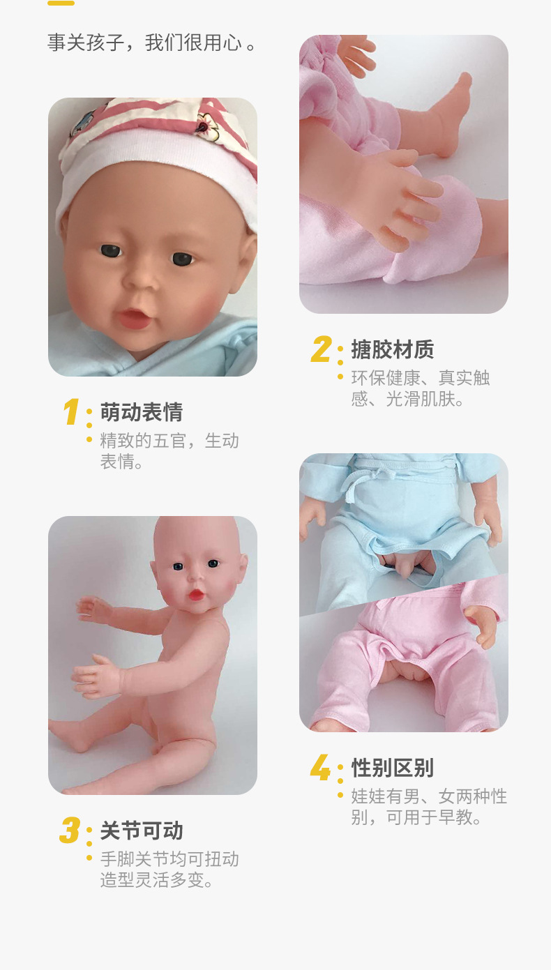 Housekeeping Yuesao Training Nursing Care Trainer Rebirth Vinyl Soft Rubber Simulation Doll Baby Model Toy Doll Factory