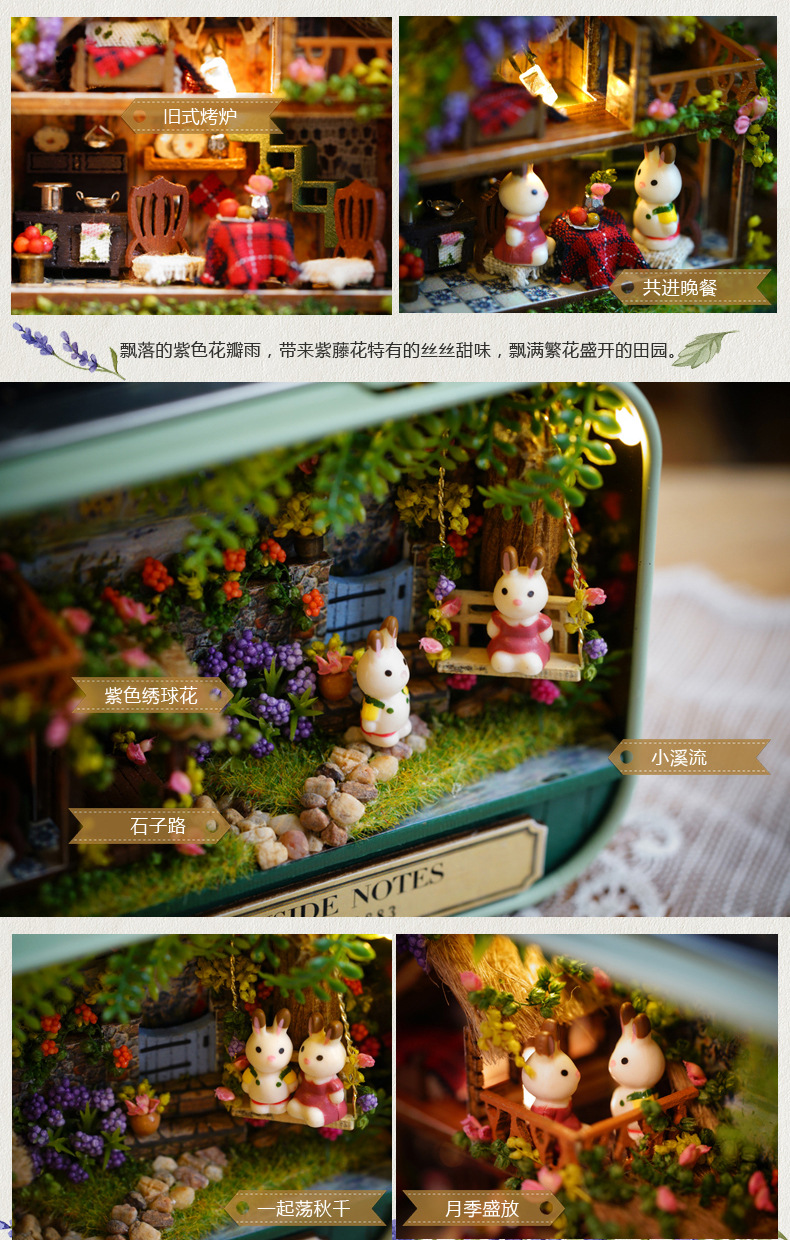 Cute Room DIY Cottage Frozen Box Theater Hand-Assembled House Model Toy One Piece Dropshipping