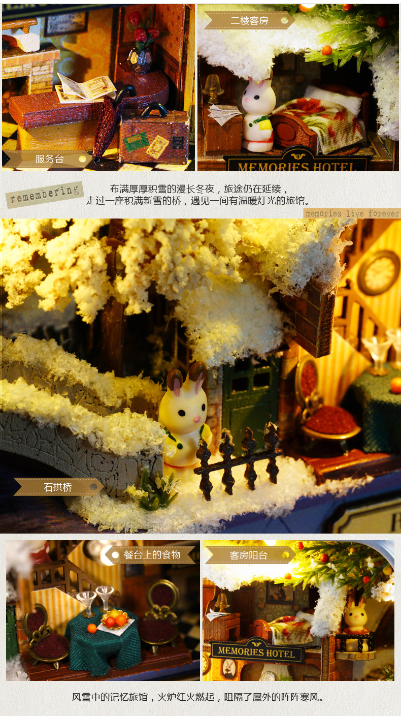 Cute Room DIY Cottage Frozen Box Theater Hand-Assembled House Model Toy One Piece Dropshipping