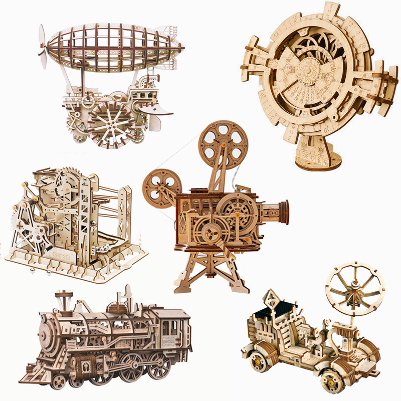 Robotime Ruoke Mechanical Transmission Model Wooden Handmade Assembly 3D Puzzle Model Toy Decoration Creative Gift