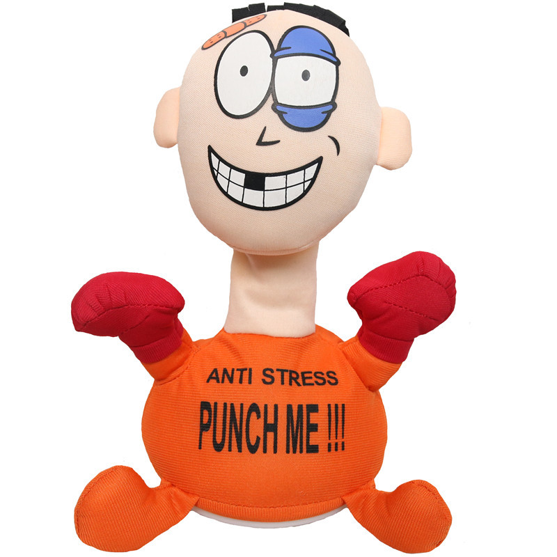 Cross-Border Supply Beaten Punch Me Villain Electric Plush Toy Creative Vent Scream Doll TikTok Same Style