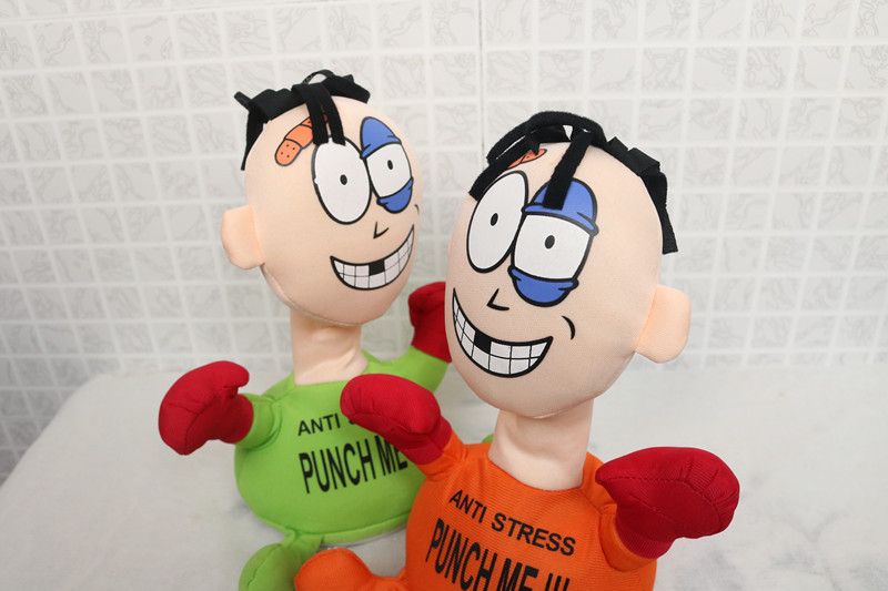 Cross-Border Supply Beaten Punch Me Villain Electric Plush Toy Creative Vent Scream Doll TikTok Same Style