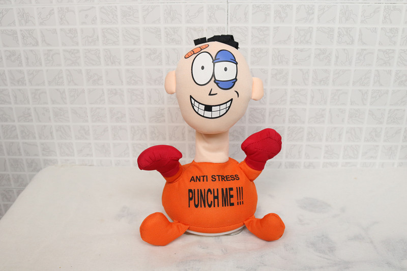 Cross-Border Supply Beaten Punch Me Villain Electric Plush Toy Creative Vent Scream Doll TikTok Same Style