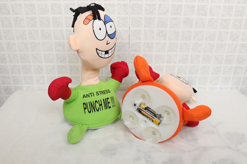 Cross-Border Supply Beaten Punch Me Villain Electric Plush Toy Creative Vent Scream Doll TikTok Same Style