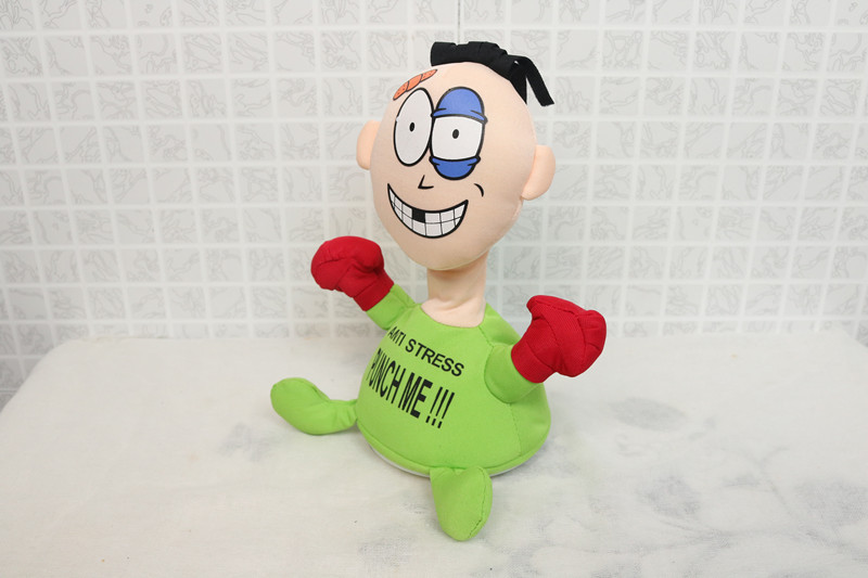Cross-Border Supply Beaten Punch Me Villain Electric Plush Toy Creative Vent Scream Doll TikTok Same Style