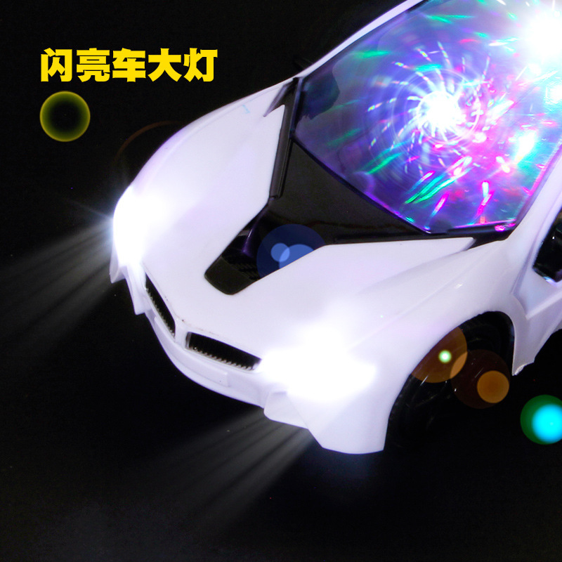 Children's Electric Toy Car Luminous Music Universal Car with Light Children's Gift Toy Wholesale Stall Supply