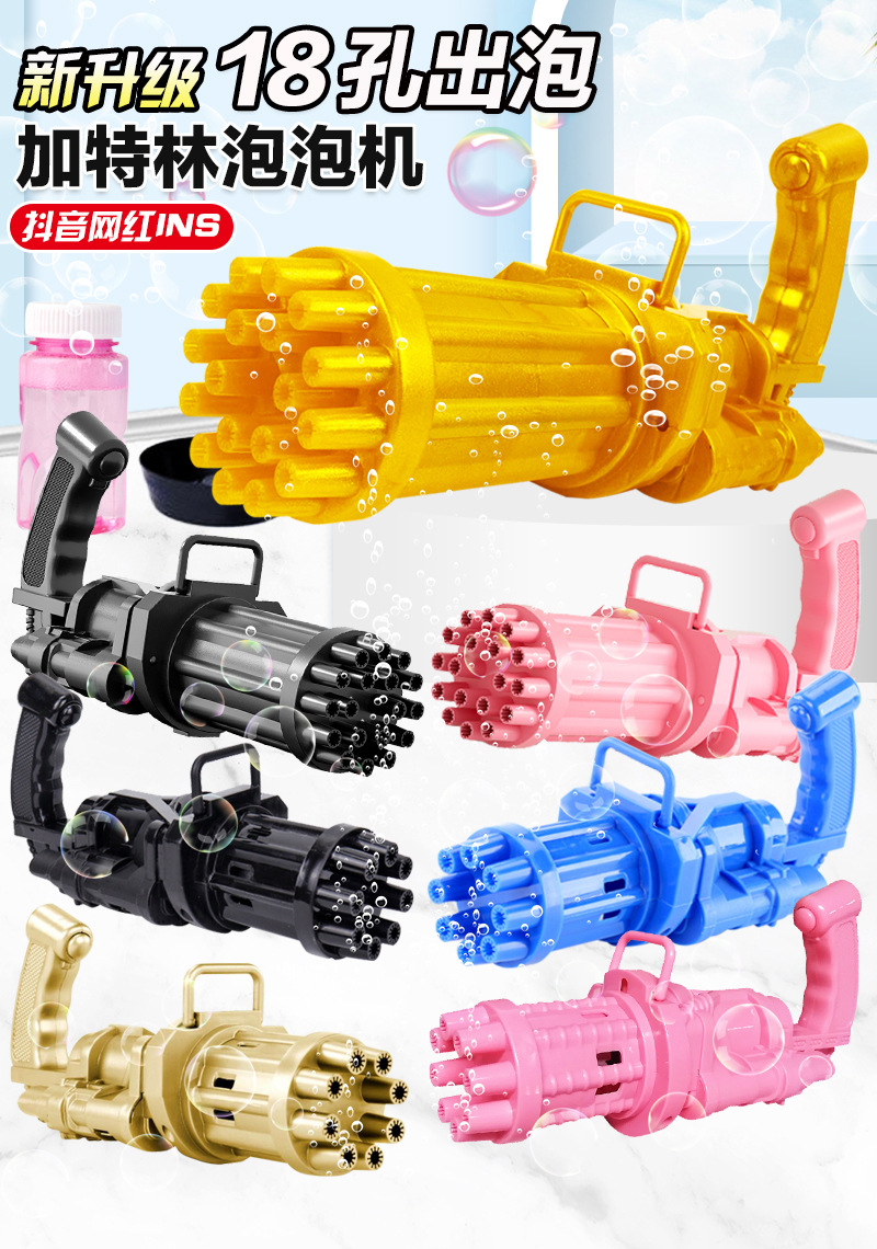 Free Shipping Internet Celebrity Gatling Bubble Machine Electric Automatic Camera Cartoon Bubble Gun Children's Toy Stall